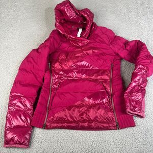Lululemon Down Right Cozy Pullover 6 Hooded Puffer Jacket Berry Lightweight